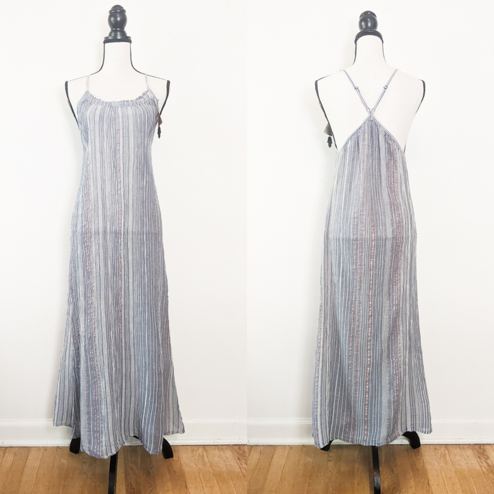 💜🦋LAST🦋 NWT Handloom Canggu Striped Maxi Dress Navy
